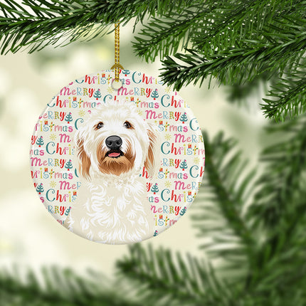 Doodle Cream #6 Christmas Ceramic Ornament