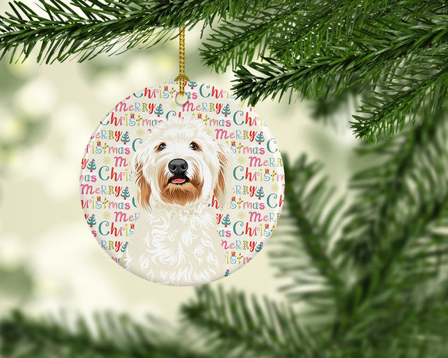 Doodle Cream #6 Christmas Ceramic Ornament