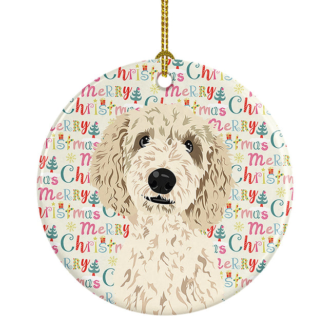 Doodle Cream #7 Christmas Ceramic Ornament