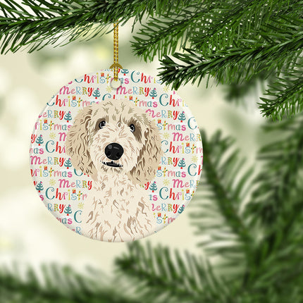 Doodle Cream #7 Christmas Ceramic Ornament