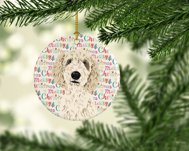 Doodle Cream #7 Christmas Ceramic Ornament
