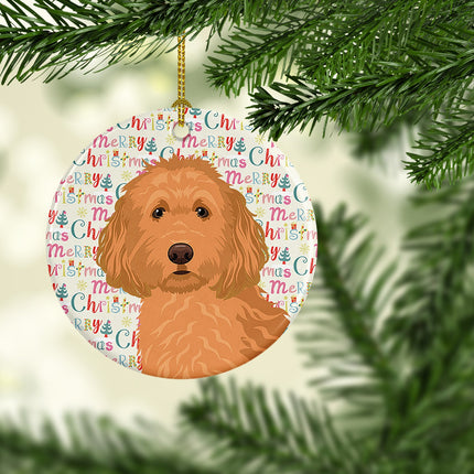 Doodle Red #1 Christmas Ceramic Ornament