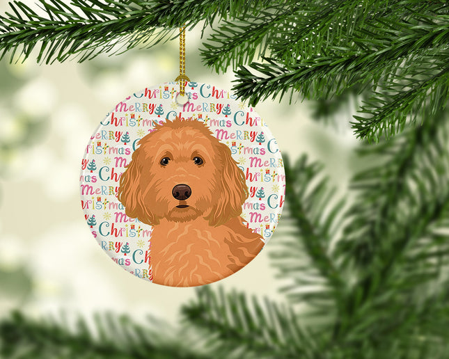 Doodle Red #1 Christmas Ceramic Ornament