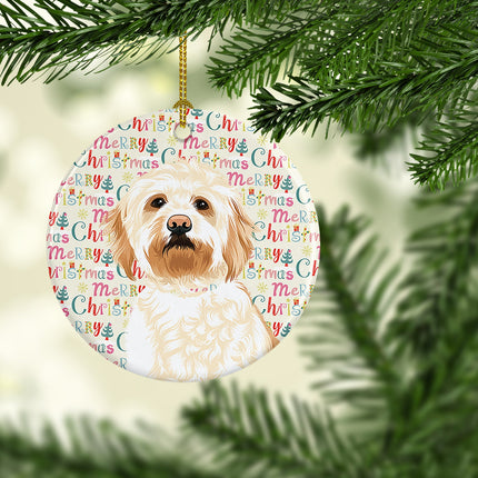 Doodle Red #2 Christmas Ceramic Ornament