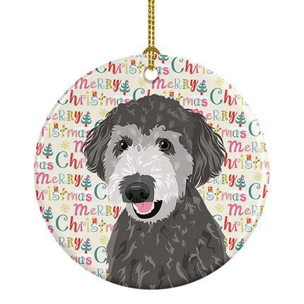 Doodle Silver #2 Christmas Ceramic Ornament