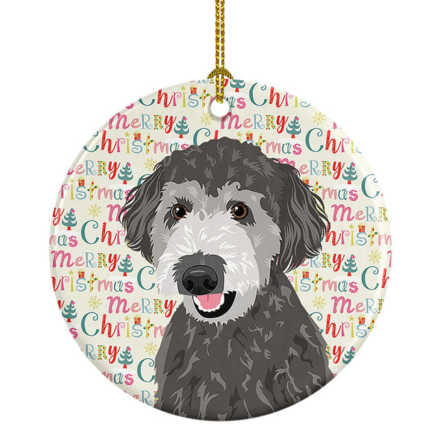Doodle Silver #2 Christmas Ceramic Ornament