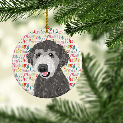 Doodle Silver #2 Christmas Ceramic Ornament