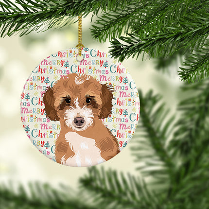 Doodle Tricolor #2 Christmas Ceramic Ornament