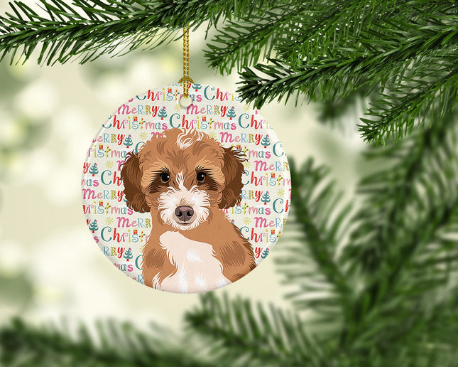 Doodle Tricolor #2 Christmas Ceramic Ornament