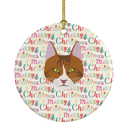 Aegean Cat Christmas Ceramic Ornament