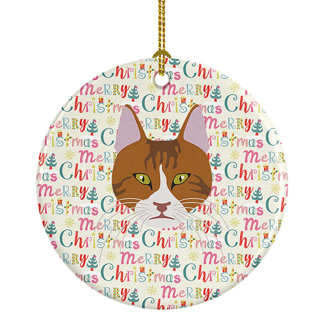 Aegean Cat Christmas Ceramic Ornament