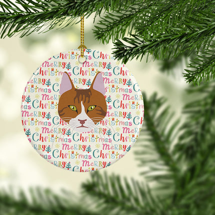Aegean Cat Christmas Ceramic Ornament