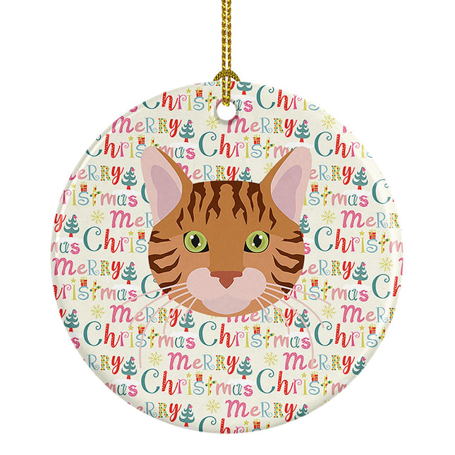 Bengal Cat Christmas Ceramic Ornament