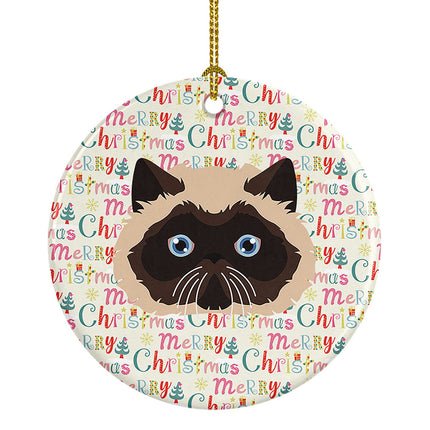 Colorpoint Persian Hymalayan Cat Christmas Ceramic Ornament