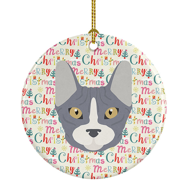 Don Sphynx Cat Christmas Ceramic Ornament