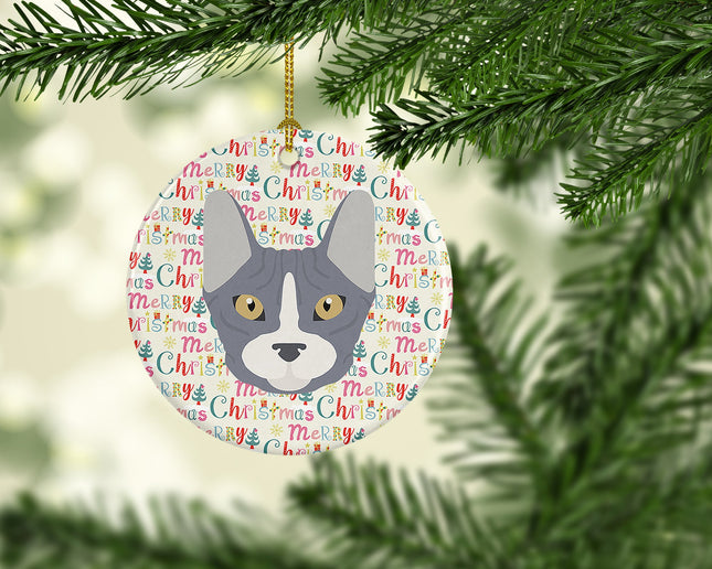 Don Sphynx Cat Christmas Ceramic Ornament