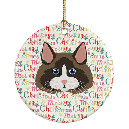 Ragdoll Cat Christmas Ceramic Ornament