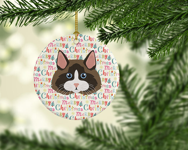 Ragdoll Cat Christmas Ceramic Ornament