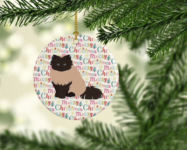 Colorpoint Persian Hymalayan #2 Cat Christmas Ceramic Ornament