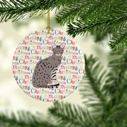 Ocicat Cat Christmas Ceramic Ornament