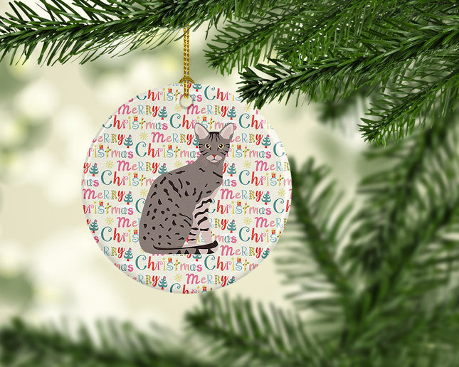 Ocicat Cat Christmas Ceramic Ornament