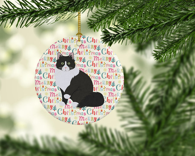 Siberian Forest Cat Christmas Ceramic Ornament