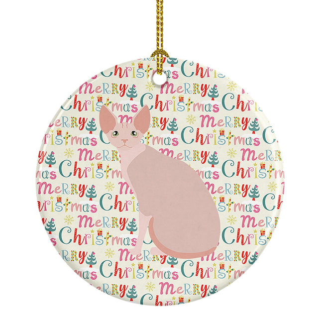 Sphynx #2 Cat Christmas Ceramic Ornament