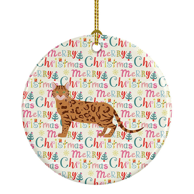 Bengal #2 Cat Christmas Ceramic Ornament