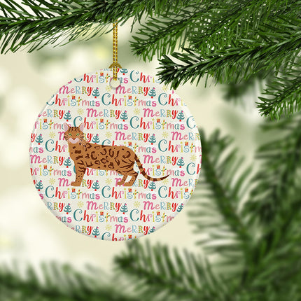 Bengal #2 Cat Christmas Ceramic Ornament