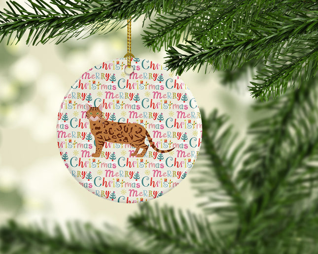 Bengal #2 Cat Christmas Ceramic Ornament