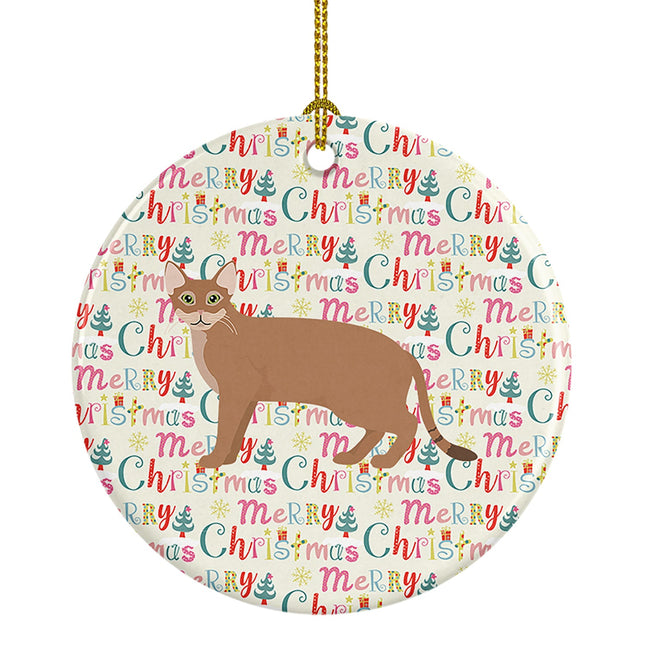 Chausie Cat Christmas Ceramic Ornament