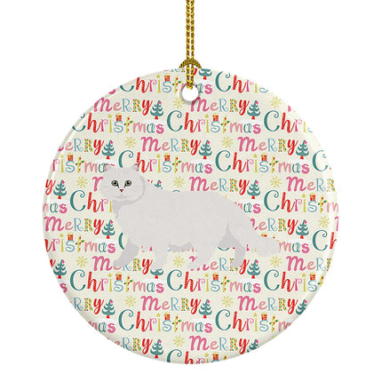 Chinchilla Persian Longhair Cat Christmas Ceramic Ornament