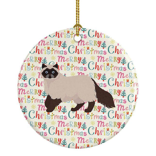 Colorpoint Persian Hymalayan Cat Christmas Ceramic Ornament