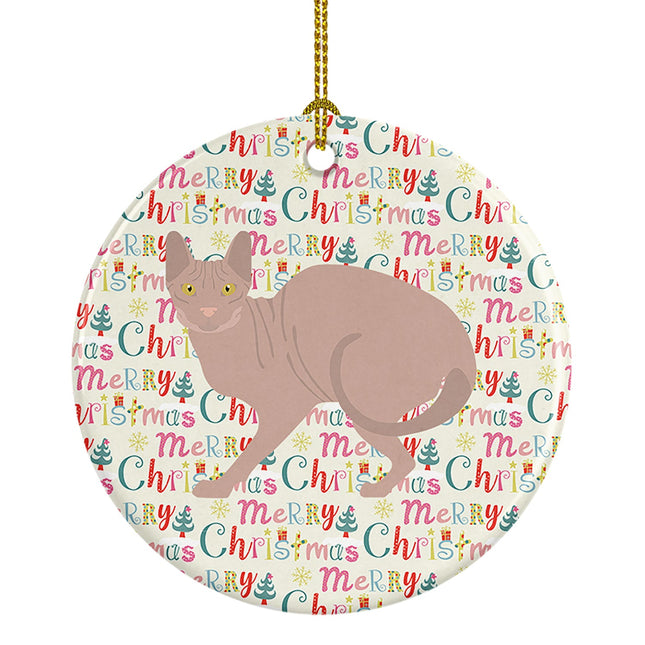 Don Sphynx #3 Cat Christmas Ceramic Ornament