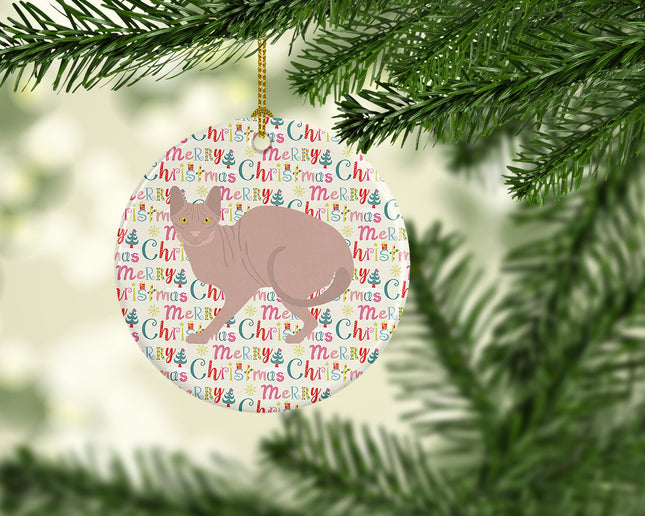 Don Sphynx #3 Cat Christmas Ceramic Ornament