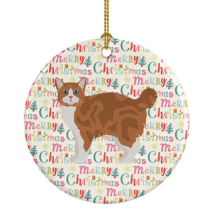 Manx #2 Cat Christmas Ceramic Ornament