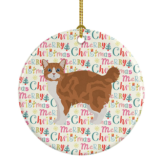 Manx #2 Cat Christmas Ceramic Ornament