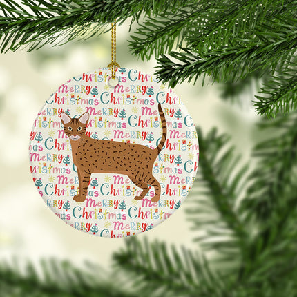 Ocicat Cat Christmas Ceramic Ornament
