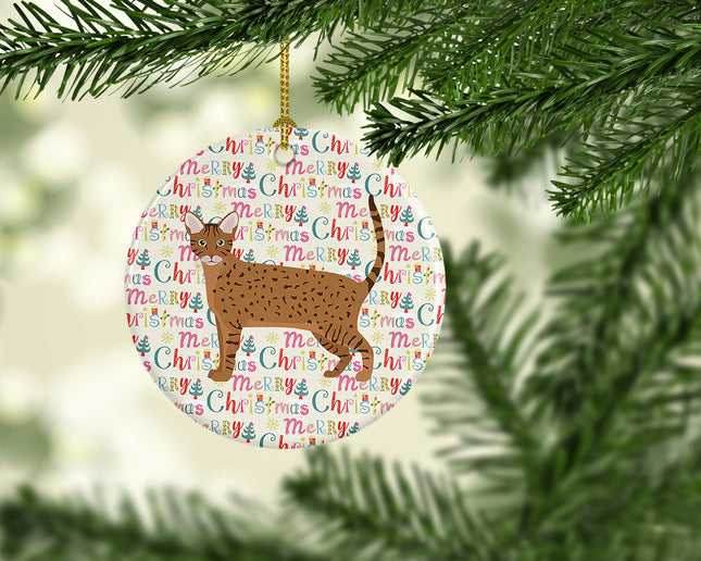 Ocicat Cat Christmas Ceramic Ornament