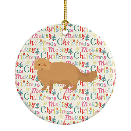 Persian Modern Cat Christmas Ceramic Ornament