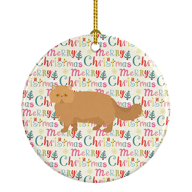 Persian Modern Cat Christmas Ceramic Ornament