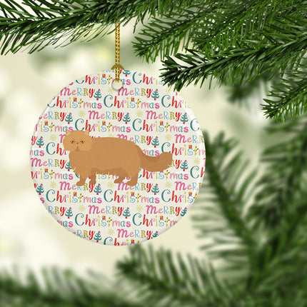 Persian Modern Cat Christmas Ceramic Ornament