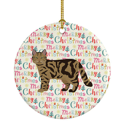 Scottish Straight #2 Cat Christmas Ceramic Ornament