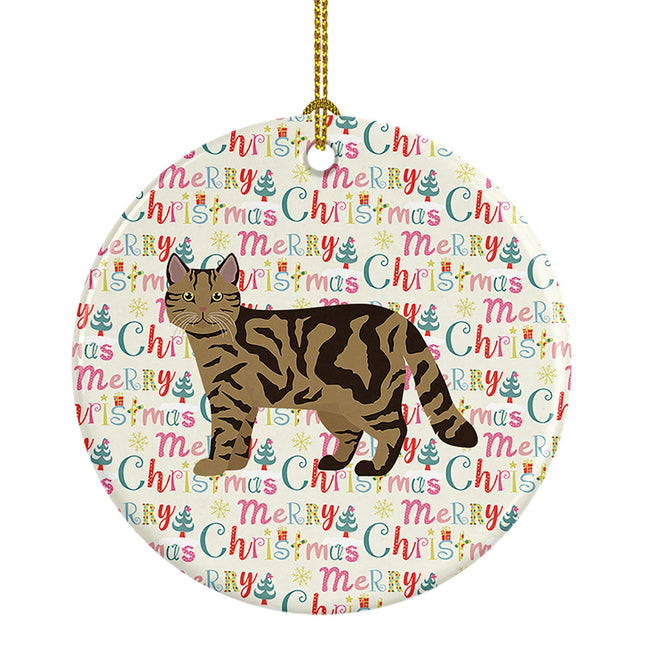 Scottish Straight #2 Cat Christmas Ceramic Ornament