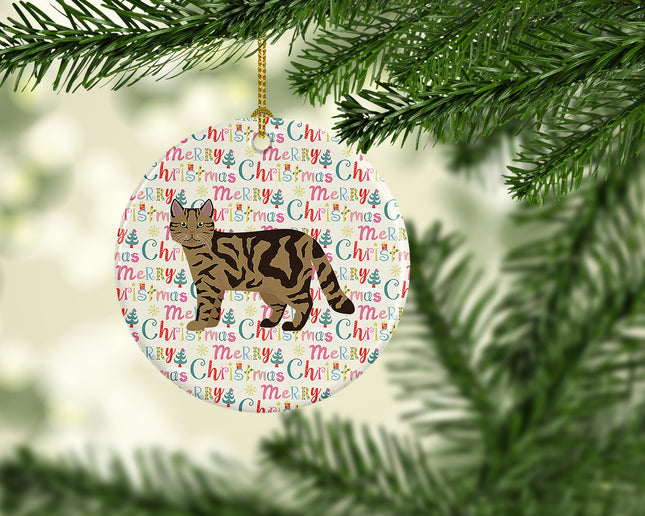 Scottish Straight #2 Cat Christmas Ceramic Ornament