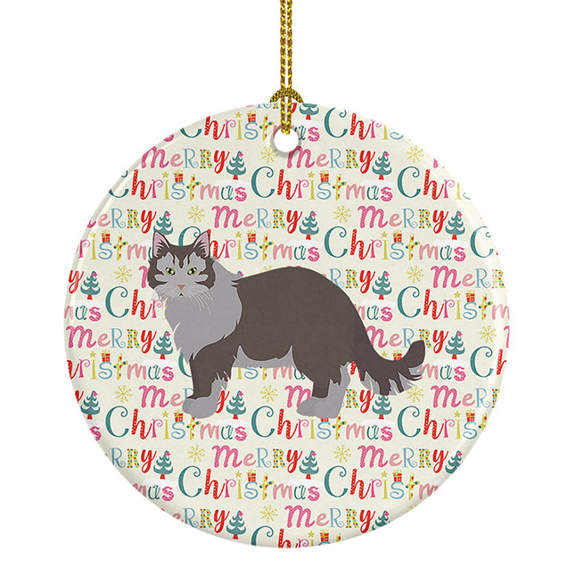 Siberian Forest #1 Cat Christmas Ceramic Ornament