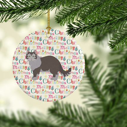 Siberian Forest #1 Cat Christmas Ceramic Ornament