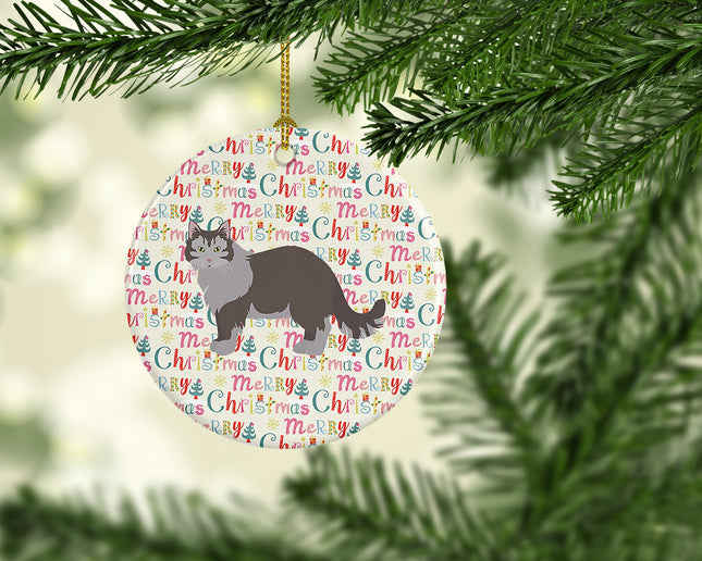 Siberian Forest #1 Cat Christmas Ceramic Ornament