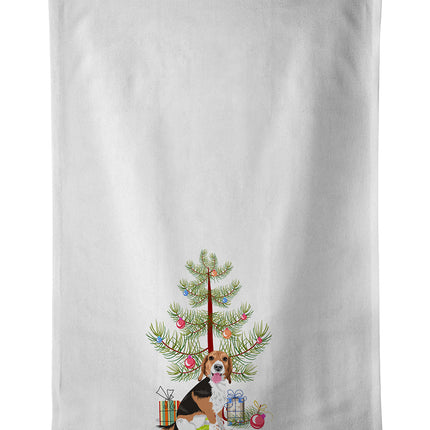Beagle Tricolor Red Ticked #1 Christmas Kitchen Towel Set of 2