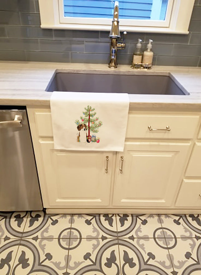 Beagle Tricolor Red Ticked #2 Christmas Kitchen Towel Set of 2